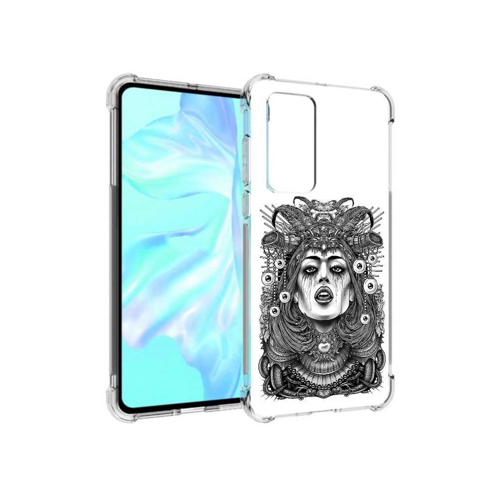 

Чехол MyPads Tocco для Huawei P40 портрет девушки черно белый, Прозрачный, Tocco