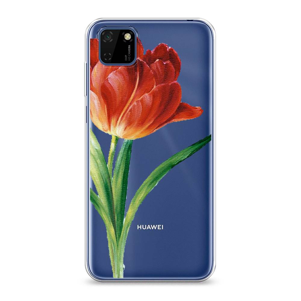 фото Чехол awog "красный тюльпан" для huawei y5p