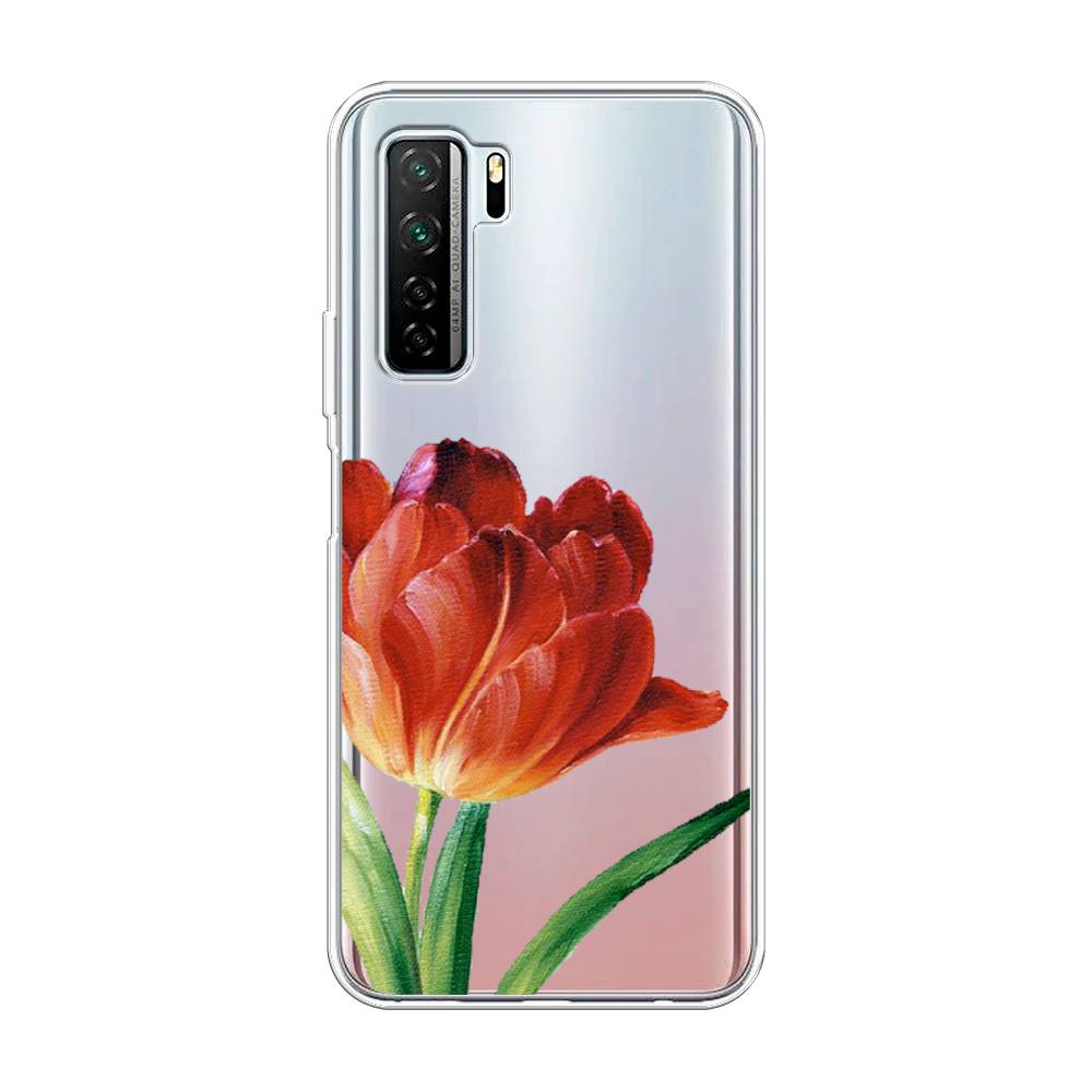 фото Чехол awog "красный тюльпан" для huawei p40 lite 5g