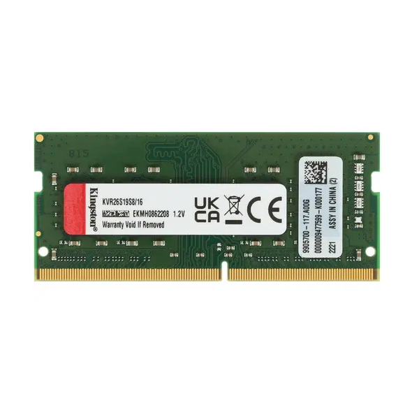 

Оперативная память Kingston KVR26S19S8/16 , DDR4 1x16Gb, 3200MHz, KVR26S19S8/16