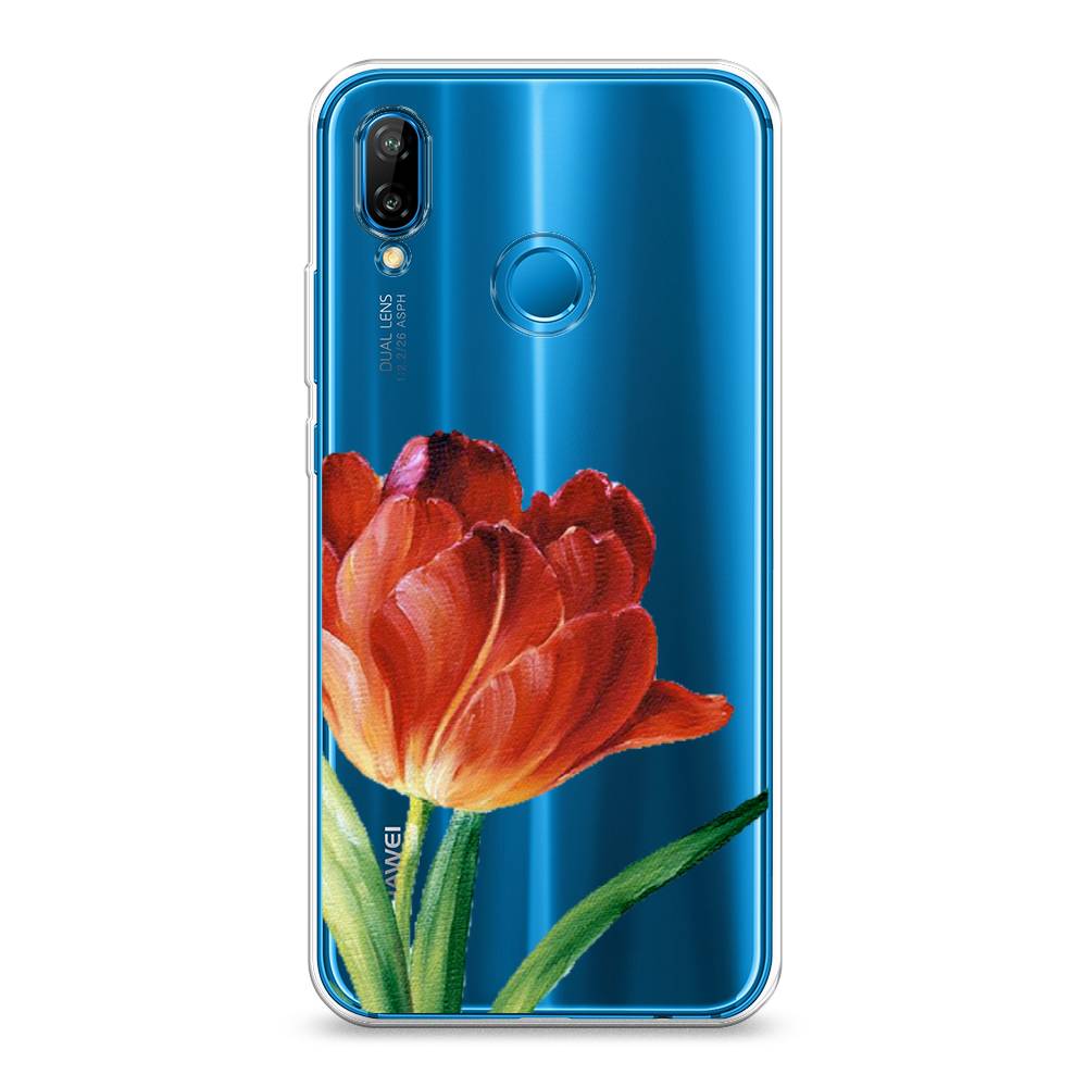 

Чехол Awog на Huawei P20 Lite "Красный тюльпан", Оранжевый;зеленый, 64450-8