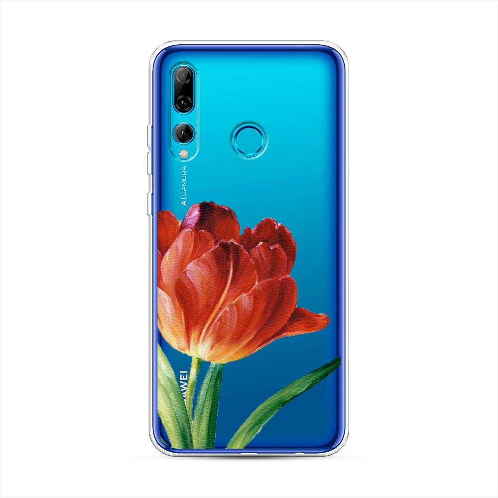 фото Чехол awog "красный тюльпан" для huawei p smart plus 2019