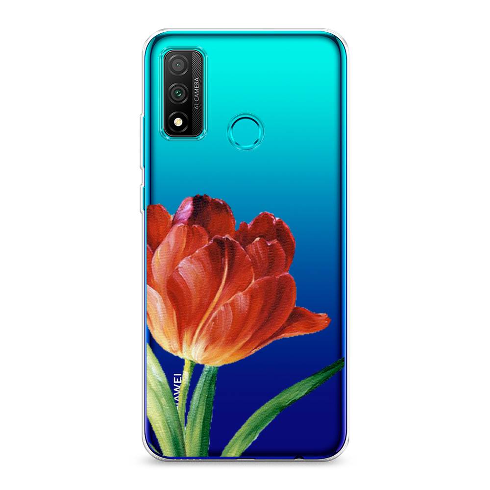 фото Чехол awog "красный тюльпан" для huawei p smart 2020