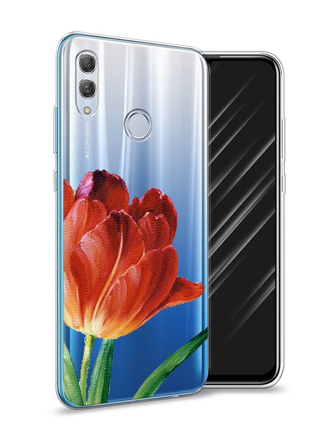 фото Чехол awog "красный тюльпан" для huawei p smart 2019