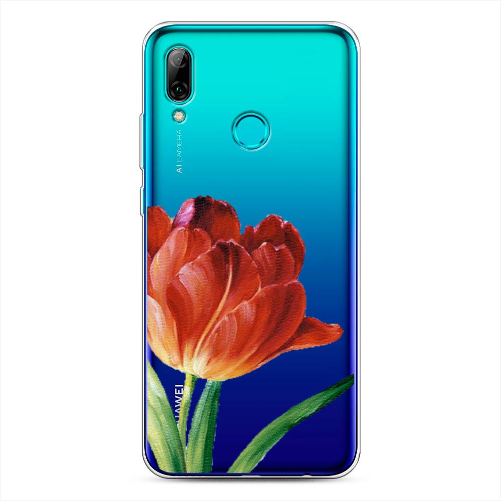 фото Чехол awog "красный тюльпан" для huawei p smart 2019