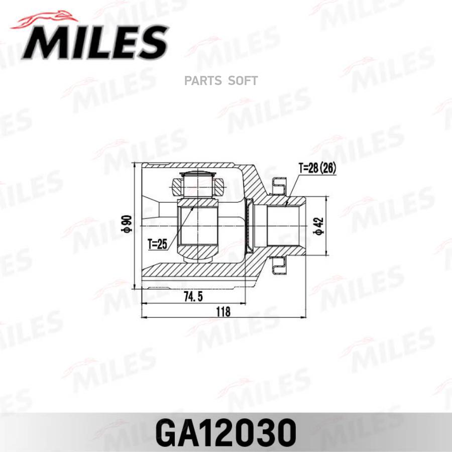 

MILES ШРУС KIA OPTIMA/MAGENTIS 09 (2009-) [GEN] внутр правый, GA12030