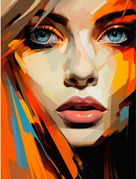 

Алмазная мозаика без подрамника Поп-арт портрет, 40x30 см, 50 цветов, 66992, РА-432