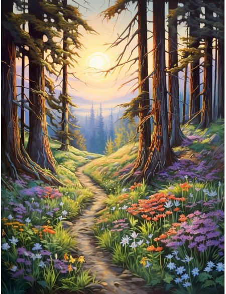 

Алмазная мозаика на подрамнике Цветочная тропинка, 50x40 см, 49 цветов, 66990, ПРА-431