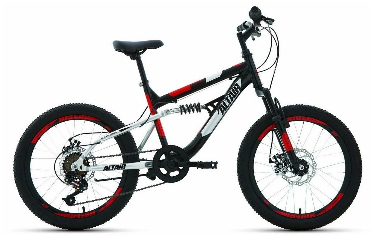 Велосипед Altair MTB FS 2022 14 черныйкрасный 2709300₽
