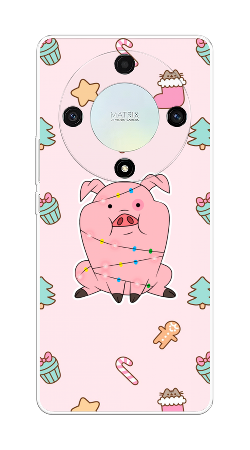 

Чехол на Honor X9A "Розовая свинка", Розовый;зеленый, 6120850-5
