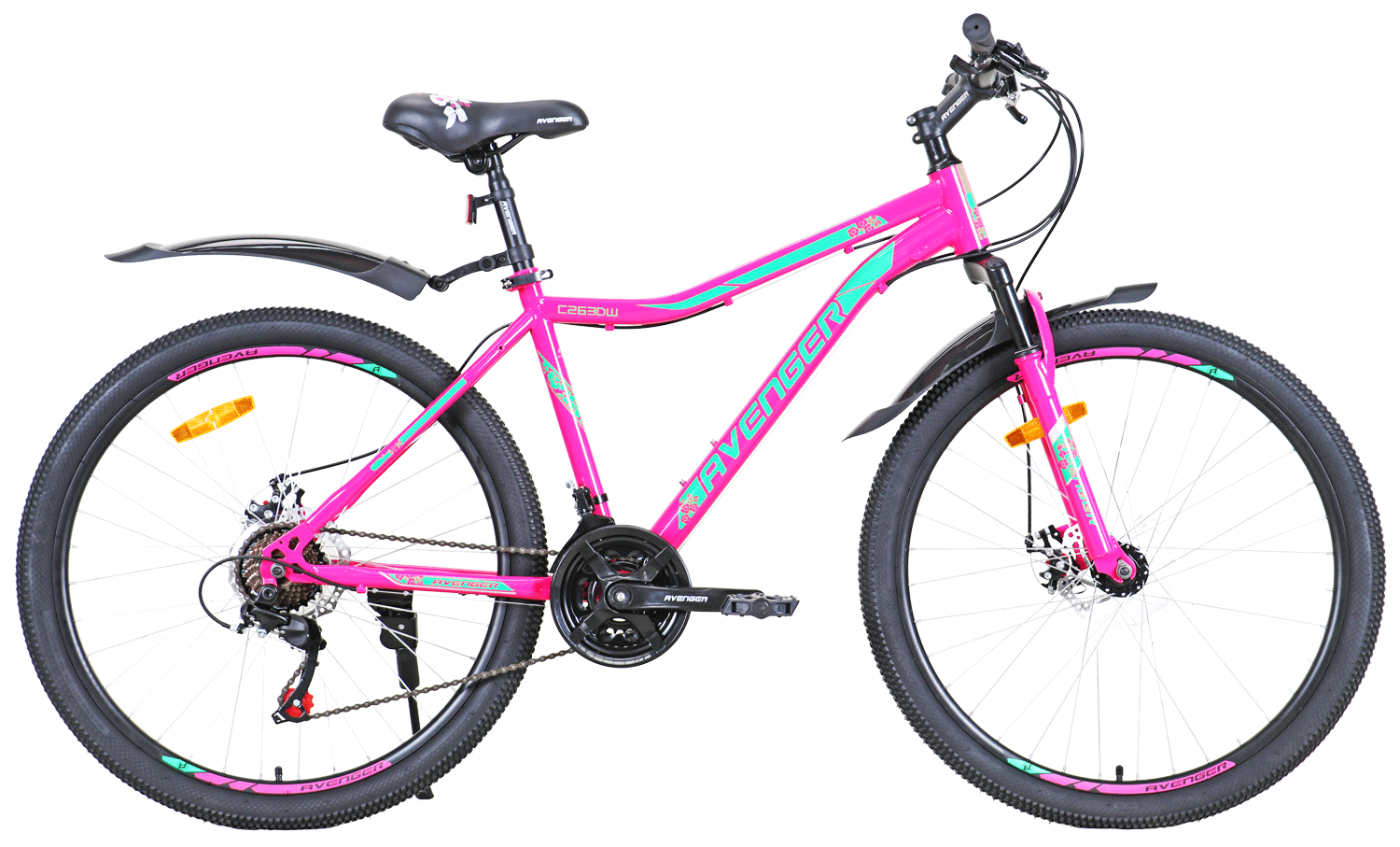 фото Велосипед avenger c263dw 2021 17.5" фиолетовый/зеленый