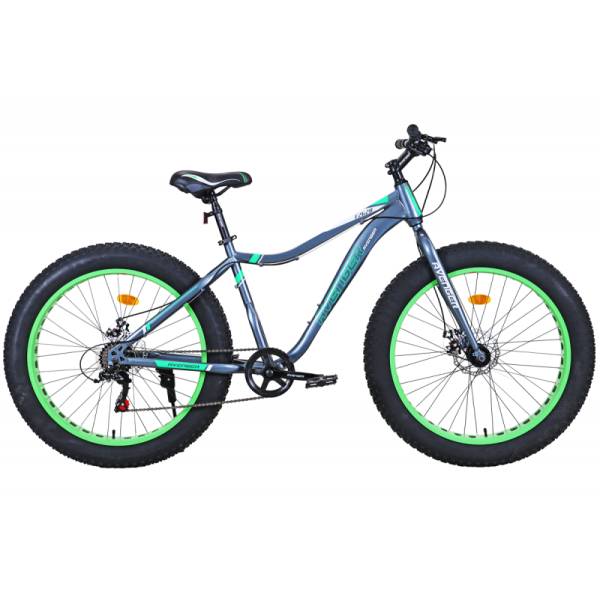 фото Велосипед 26 avenger c262d фэтбайк (disk) (7-ск.) серый/зеленый (рама 17.5)