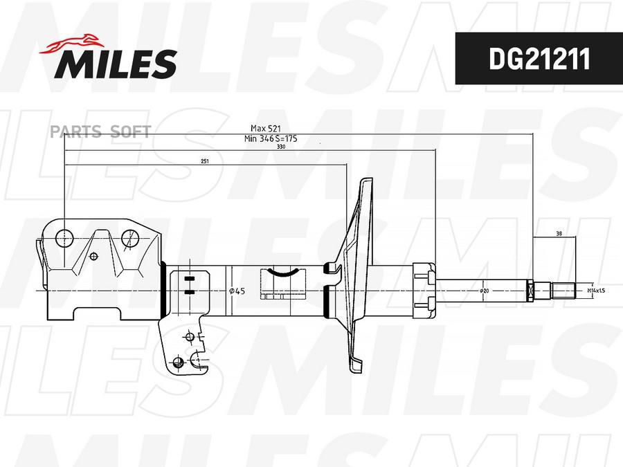 

MILES Амортизатор передний правый (TOYOTA PREMIO/ALLION 12/01-10/07 NZT240, ZZT240 (2WD)), DG21211