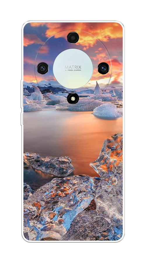 

Чехол на Honor X9A "Ледники", Синий;оранжевый, 6120850-2