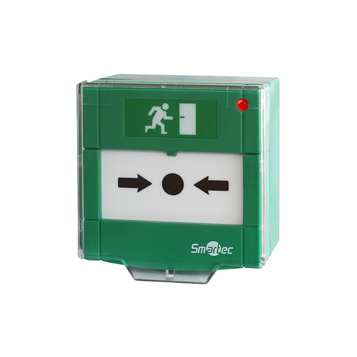 Кнопка аварийного выхода Smartec ST-ER115SL-GN колпак поливент для изолированного выхода d160 зеленый