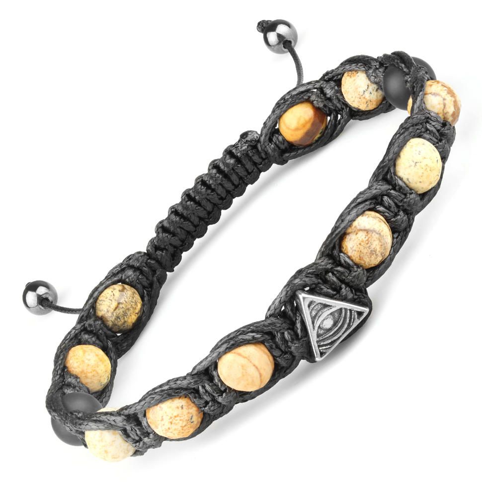 Браслет из текстиля р.19 Everiot LNS52, яшма