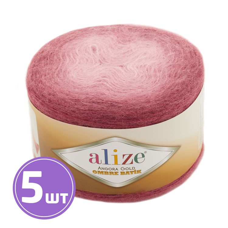 

Пряжа ALIZE Angora Gold Ombre Batik 7247, брусника, 5 шт. по 150 г, Фиолетовый