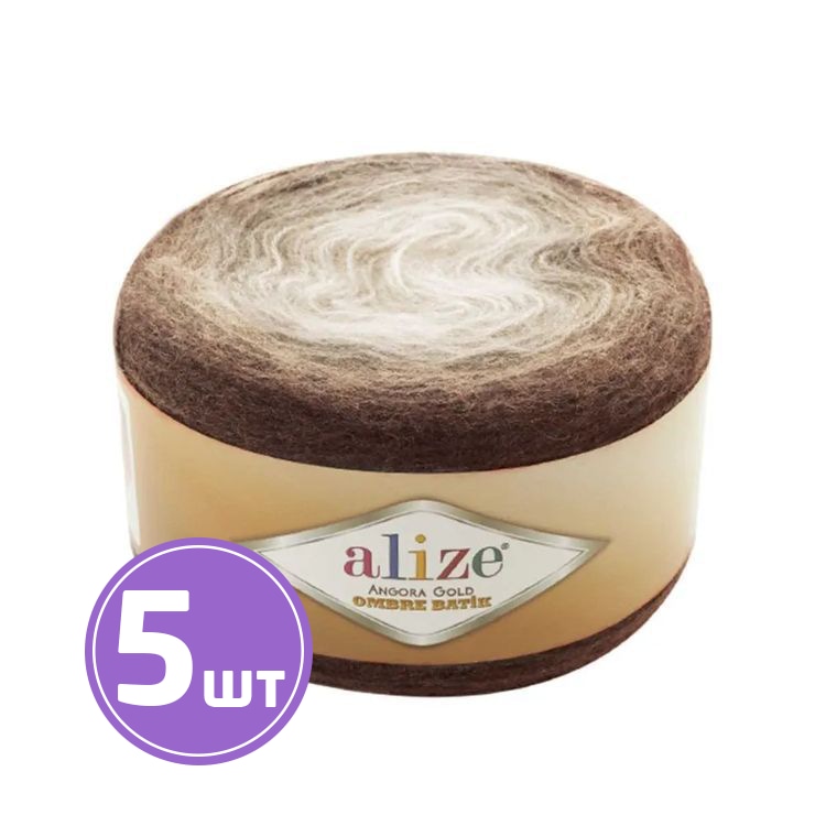 

Пряжа ALIZE Angora Gold Ombre Batik 7243, кофе, 5 шт. по 150 г, Коричневый