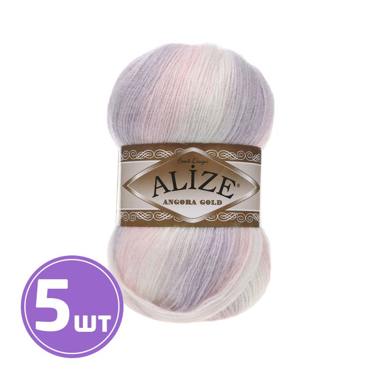 

Пряжа ALIZE Angora Gold Batik 6554, мультиколор, 5 шт. по 100 г, Разноцветный