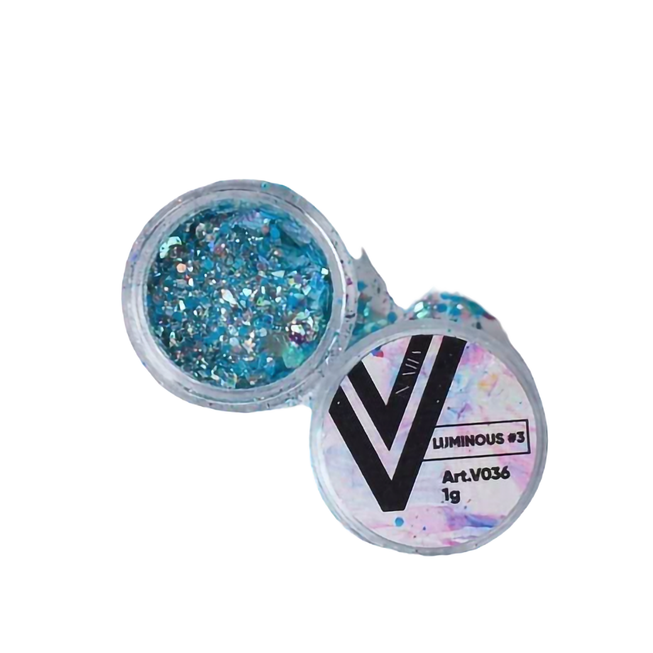 

Светящиеся блестки для ногтей Vogue Nails сухие декоративные для дизайна и творчества, 1 г, Голубой