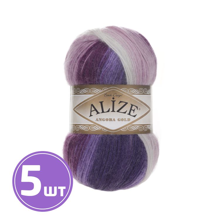 

Пряжа ALIZE Angora Gold Batik 2630, мультиколор, 5 шт. по 100 г, Разноцветный