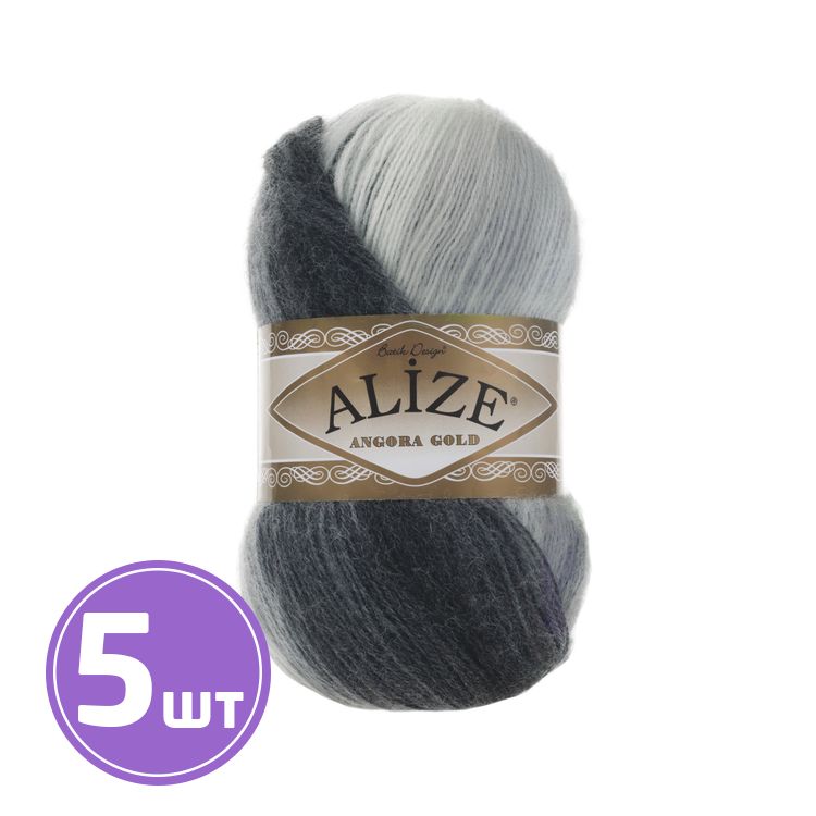 

Пряжа ALIZE Angora Gold Batik 1900, мультиколор, 5 шт. по 100 г, Разноцветный