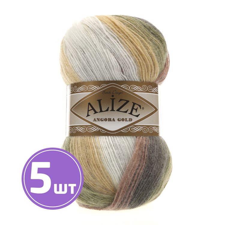 

Пряжа ALIZE Angora Gold Batik 1893, мультиколор, 5 шт. по 100 г, Разноцветный