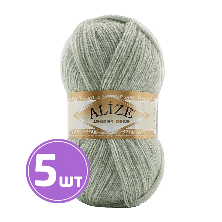 

Пряжа ALIZE Angora Gold 881, меланж морская пена, 5 шт. по 100 г, Серый