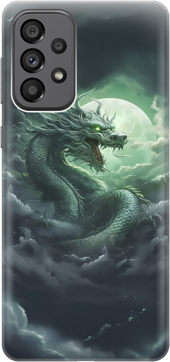 

Ультратонкий силиконовый чехол-накладка для Samsung Galaxy A73 5G с принтом, Белый;зеленый;черный, 20001057