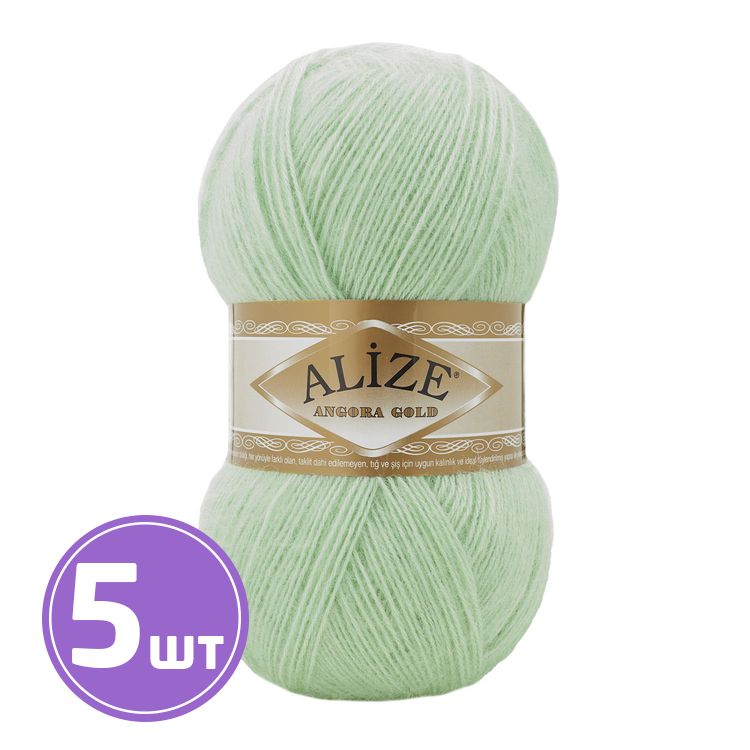 

Пряжа ALIZE Angora Gold 842, светло-салатовый, 5 шт. по 100 г, Зеленый