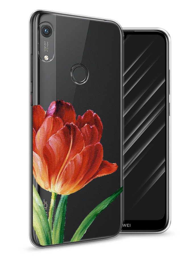 

Чехол Awog на Honor 8A (8A Pro/Prime) "Красный тюльпан", Оранжевый;зеленый, 68750-8