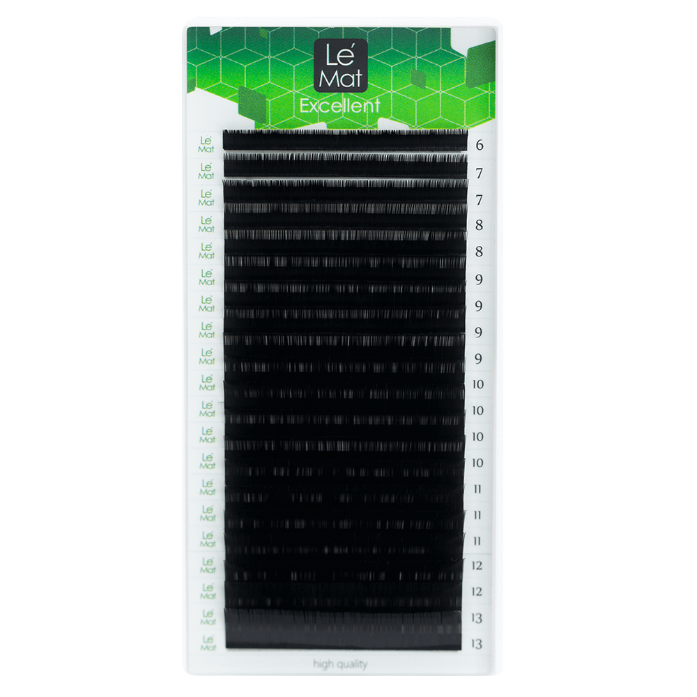 

Черные Ресницы (Le Mat) C 0.10 8-15 mm (20 линий), Черный