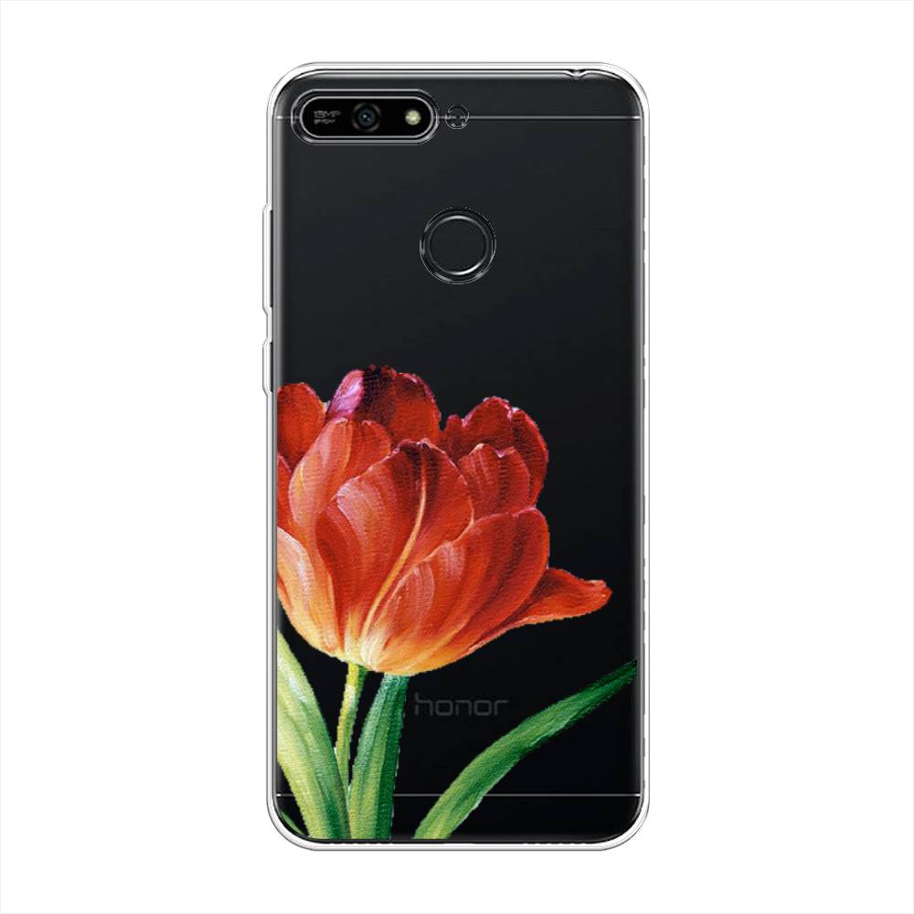 

Чехол Awog на Honor 7A Pro "Красный тюльпан", Оранжевый;зеленый, 65450-8