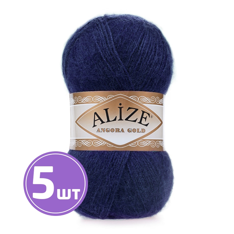 

Пряжа ALIZE Angora Gold 58, темно-синий, 5 шт. по 100 г
