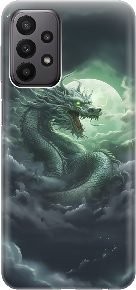 

Ультратонкий силиконовый чехол-накладка для Samsung Galaxy A23 4G с принтом, Белый;зеленый;черный, 20000718