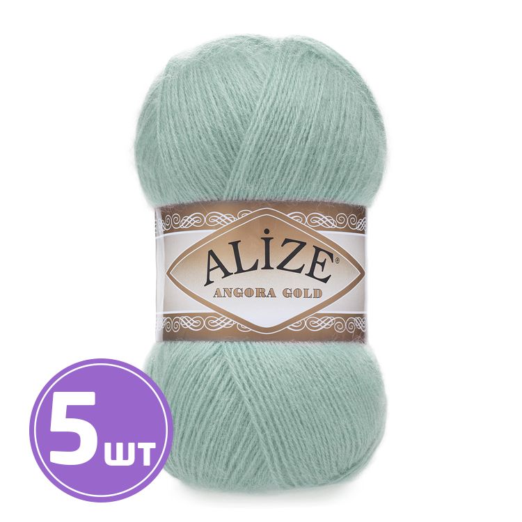 

Пряжа ALIZE Angora Gold 462, светлая полынь, 5 шт. по 100 г, Серый