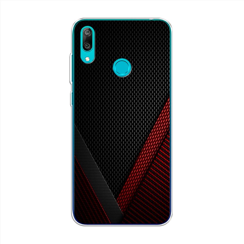 

Чехол Awog на Huawei Y7 2019 "Красный карбон", Черный;красный, 68450-3