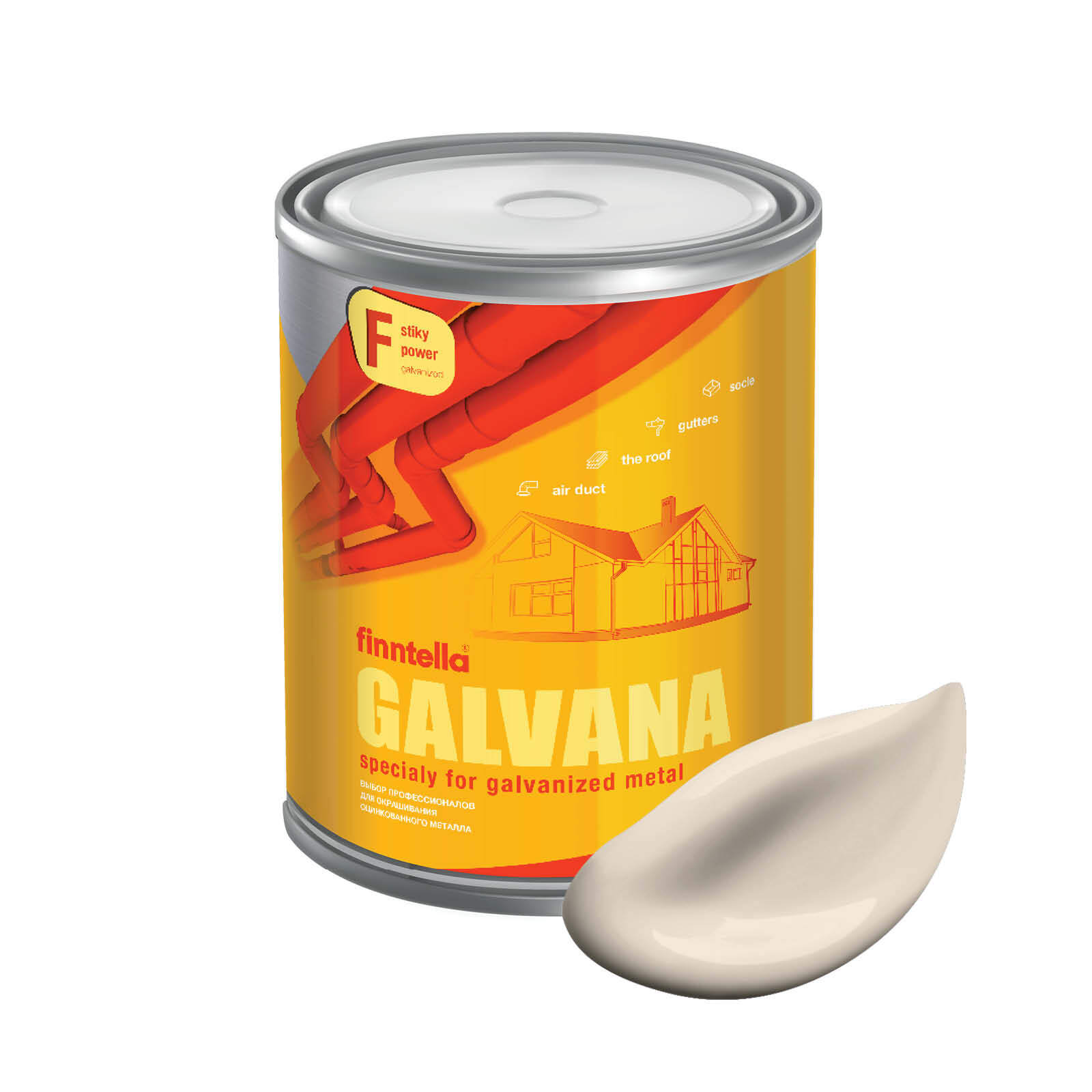 

Краска GALVANA FINNTELLA Матовая, MANTELI бежевый, 0,9л, GALVANA по оцинкованному металлу и бетону