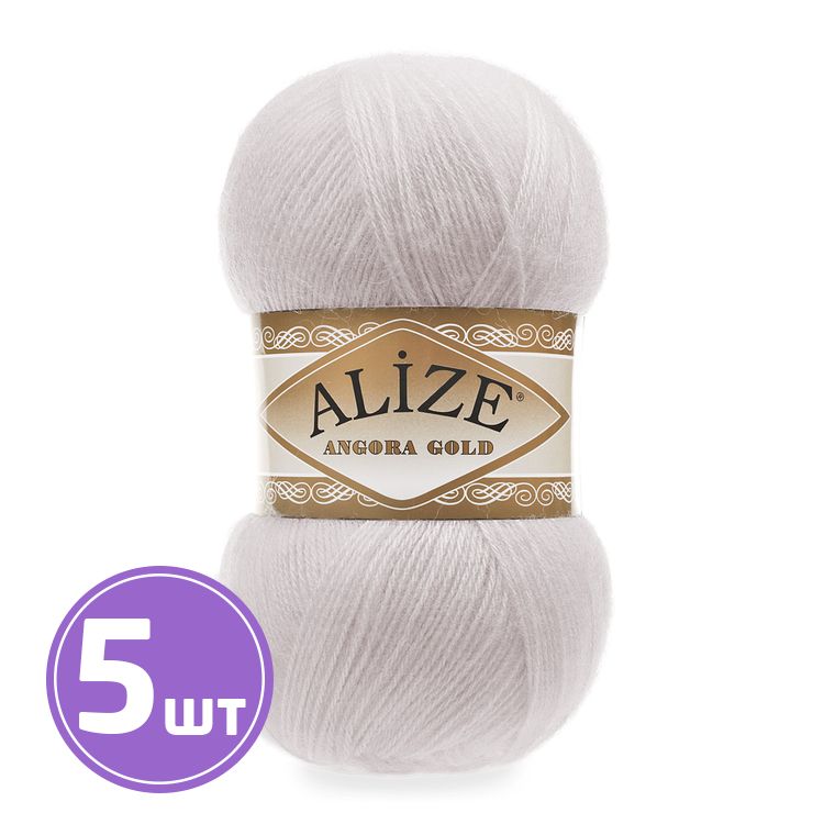 

Пряжа ALIZE Angora Gold 168, светло-серый, 5 шт. по 100 г