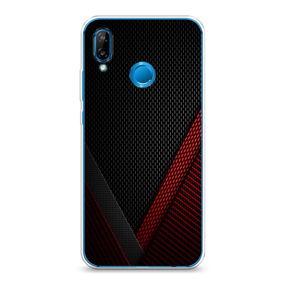 фото Чехол awog "красный карбон" для huawei p20 lite