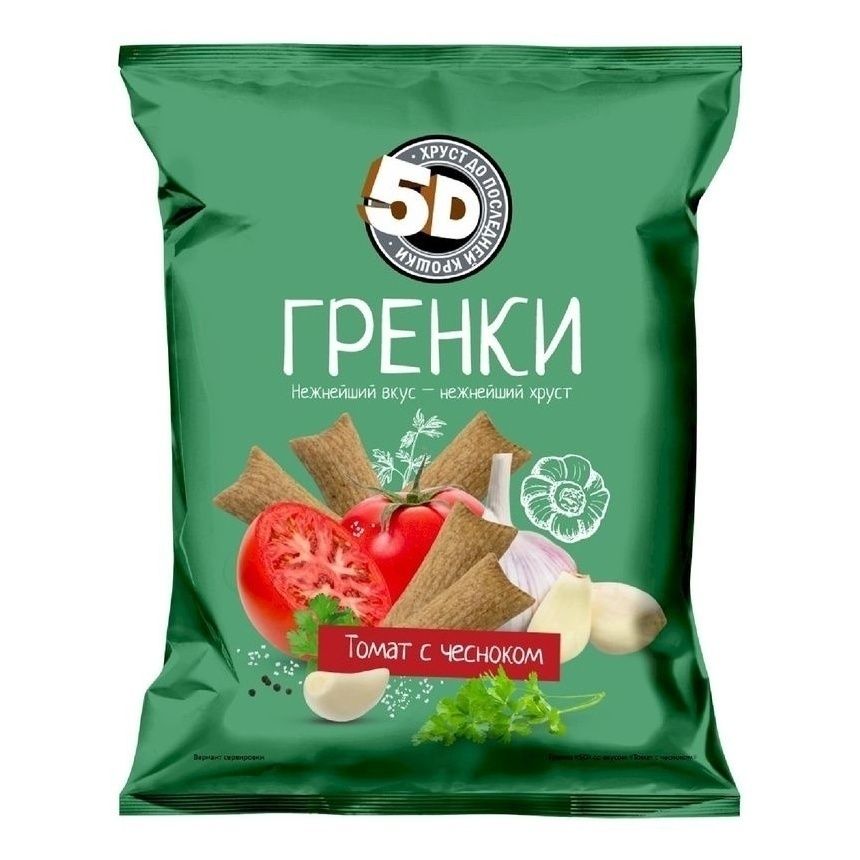 

Гренки ржано-пшеничные 5D томат с чесноком 45 г