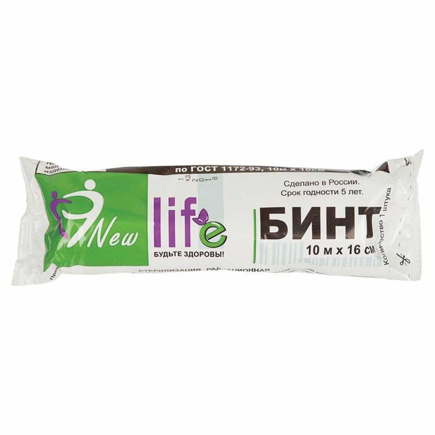 Бинт марлевый нестерильный NEW LIFE комплект 20 шт.,10 м х 16 см 30 ±2 г/м2,63173