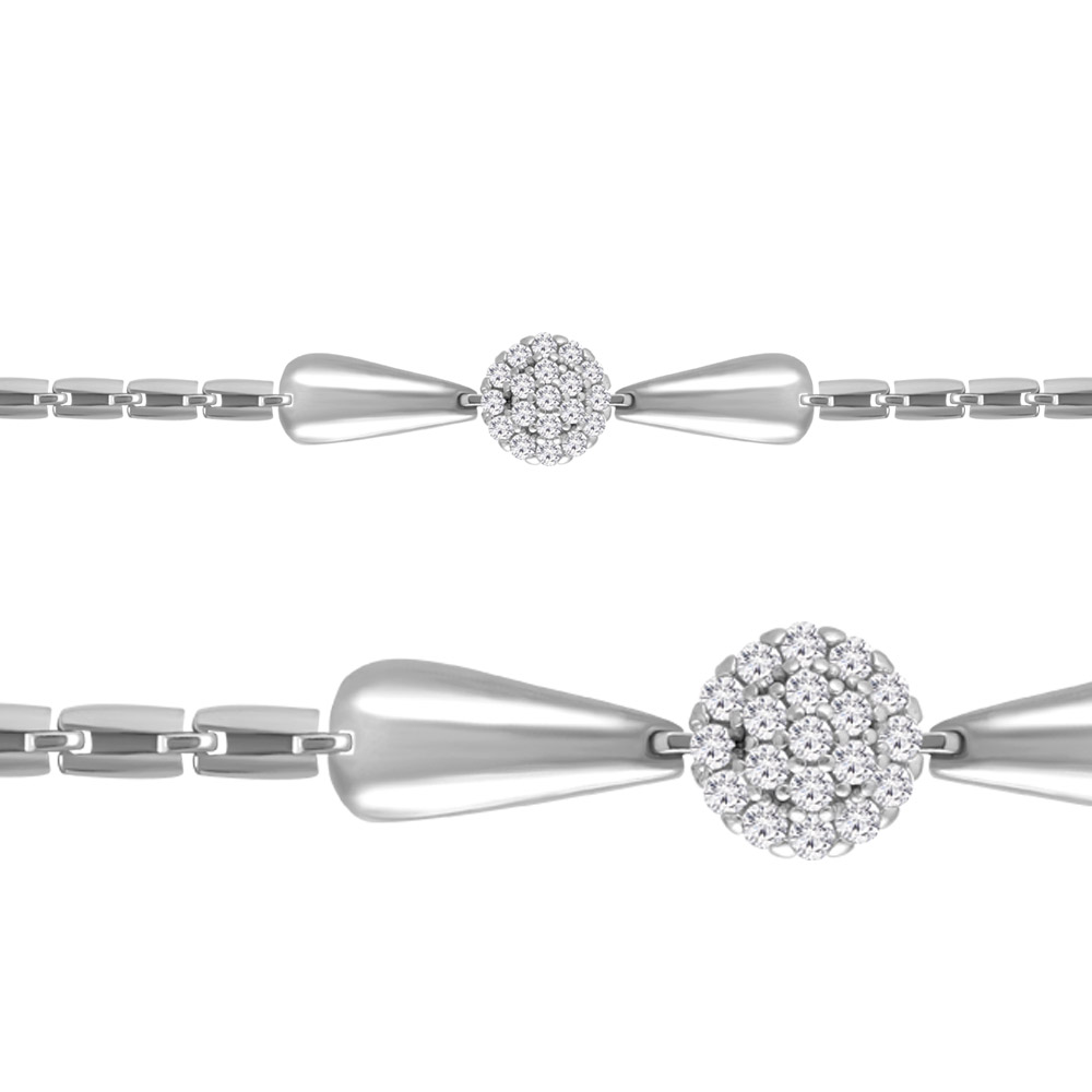 

Браслет из серебра с фианитом Aquamarine Aquamarine 74354А_925_р р. 19, 74354А_925_р