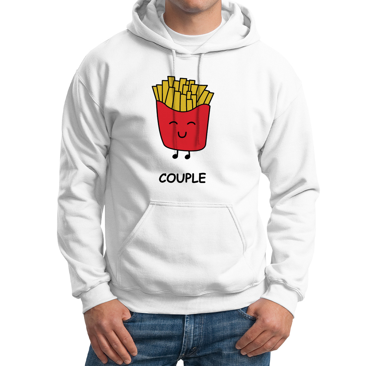 

Худи унисекс CoolPodarok Couple белое 46 RU, M0113881