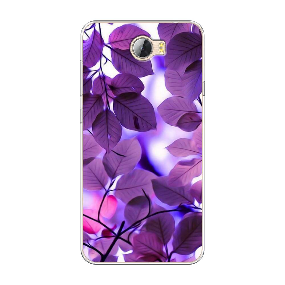 

Чехол на Huawei Y5 II "Сиреневые листики", Фиолетовый;голубой, 61950-2