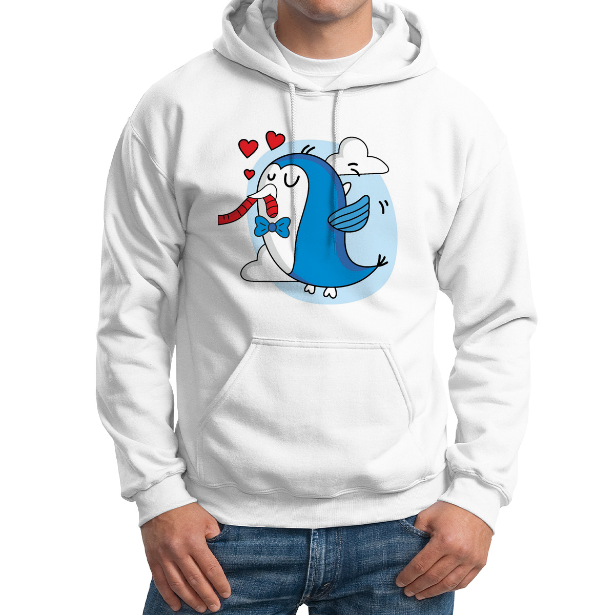 

Худи унисекс CoolPodarok Птичка М есть пара белое 46 RU, Белый, M0113847