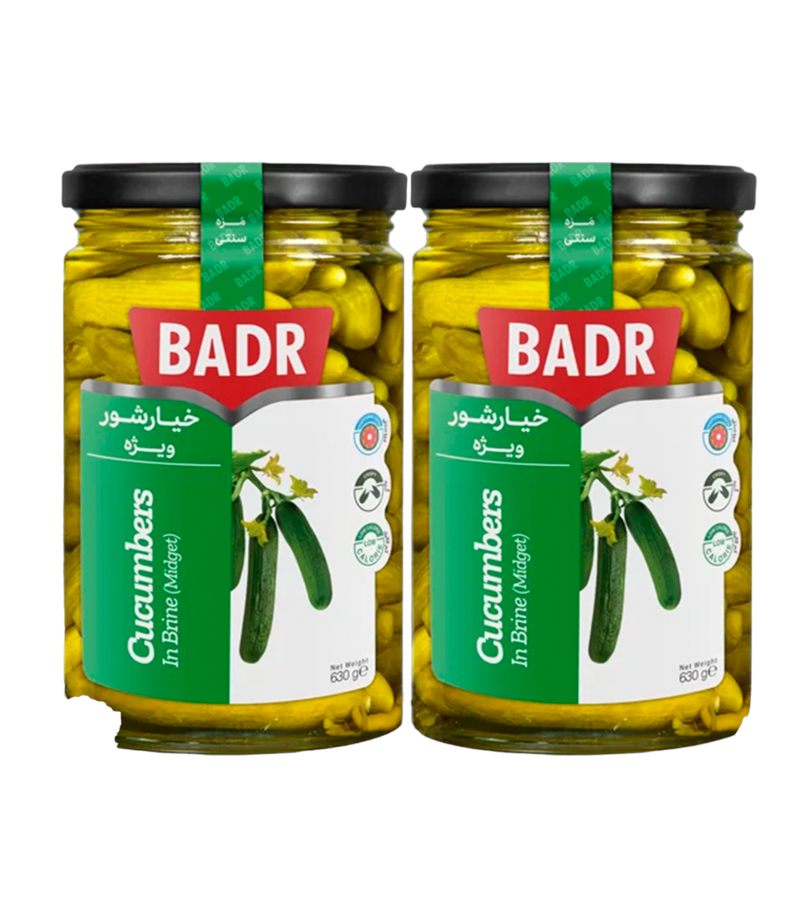 Огурцы корнишоны в рассоле Badr Средние, 2 шт по 630 г