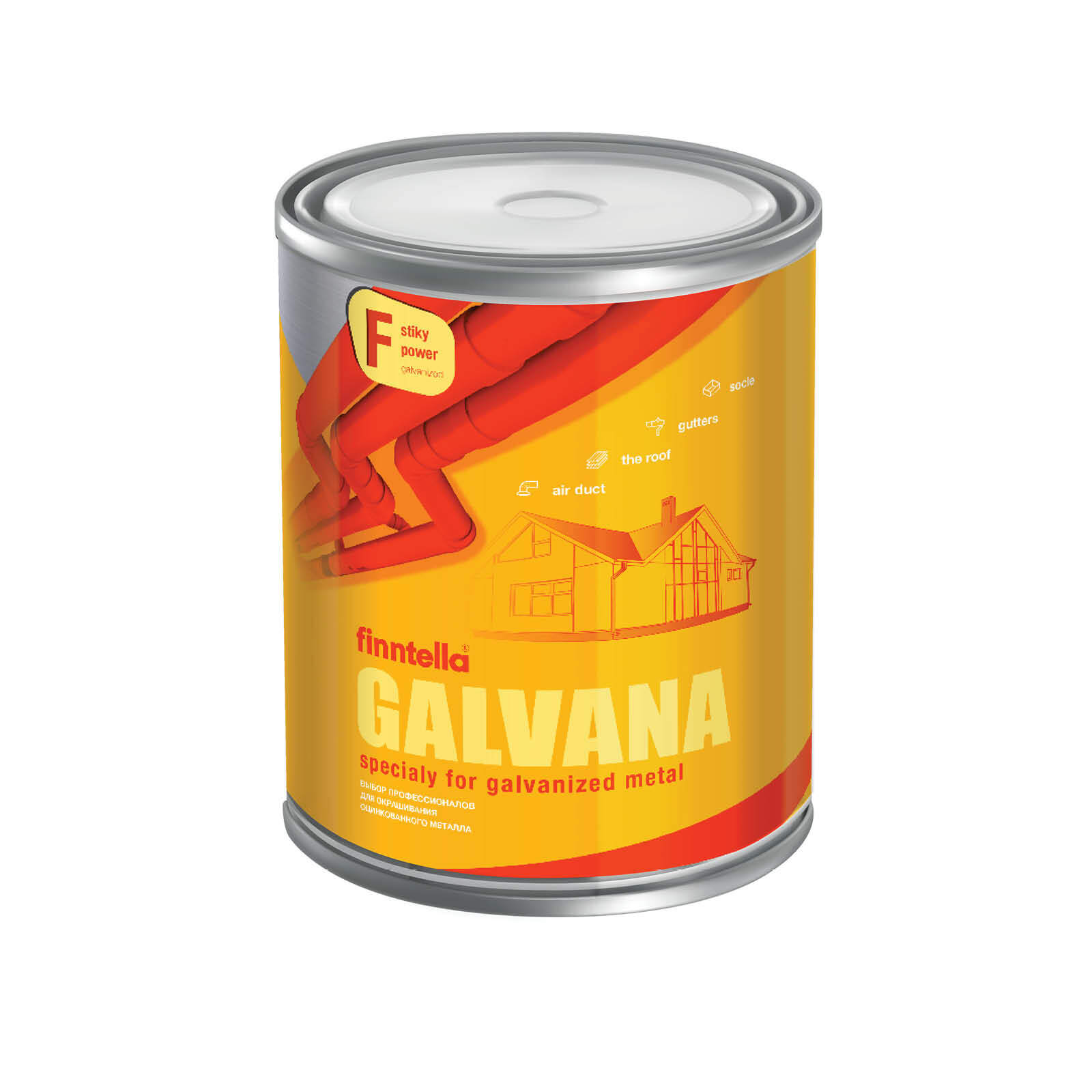 

Краска GALVANA FINNTELLA, теплый бежевый, цвет RANTA, 0,9л, GALVANA по оцинкованному металлу и бетону