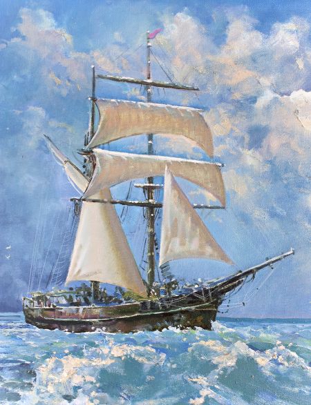 

Алмазная мозаика без подрамника Корабль в море, 25x20 см, 66771, РА-163