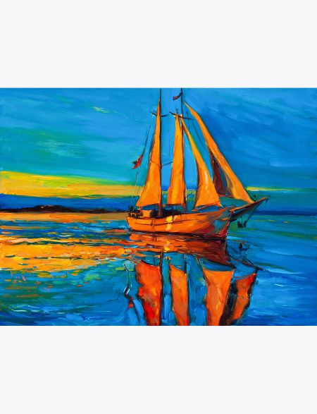 

Алмазная мозаика без подрамника Корабль с парусами, 25x20 см, 66767, РА-159